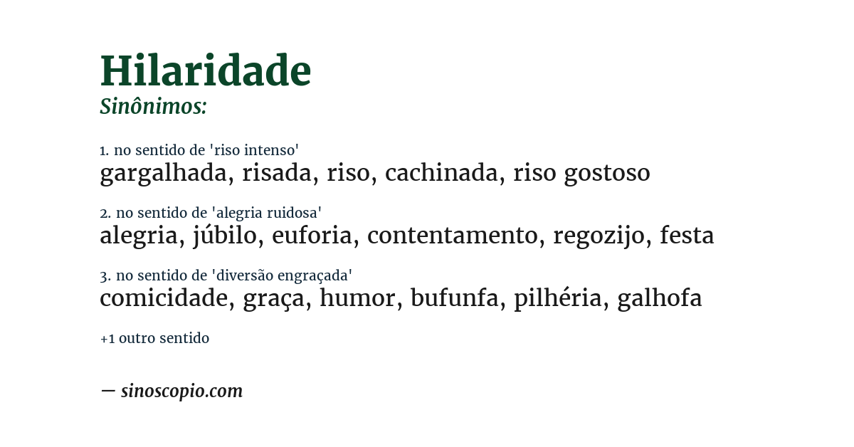 Sinônimo de hilaridade