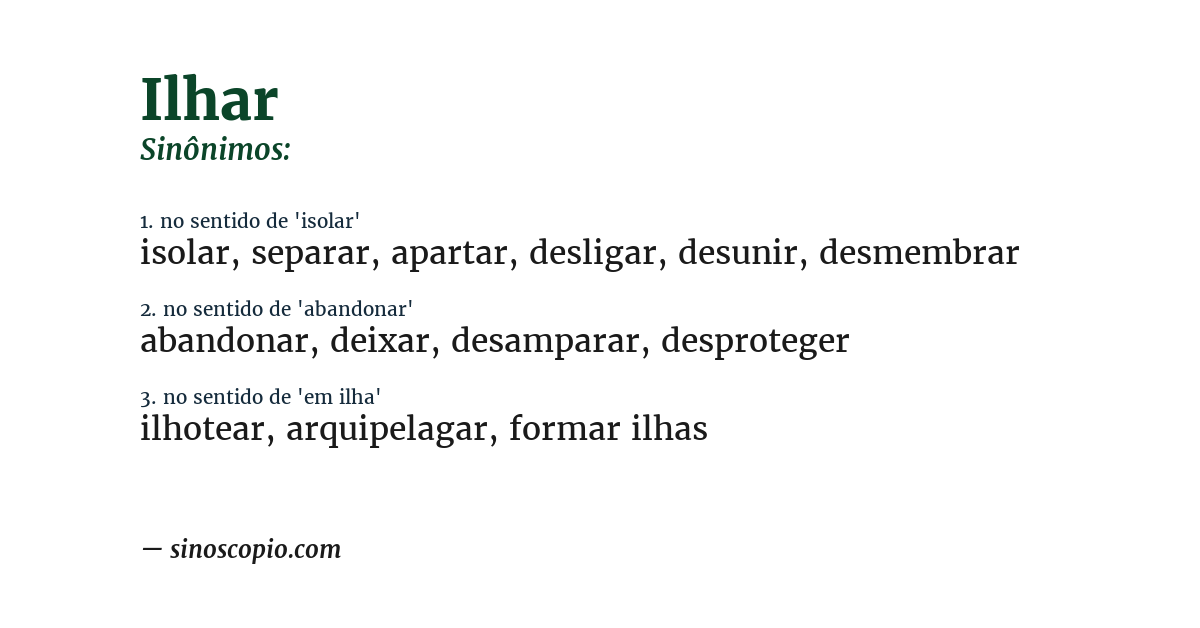 Sinônimo de ilhar