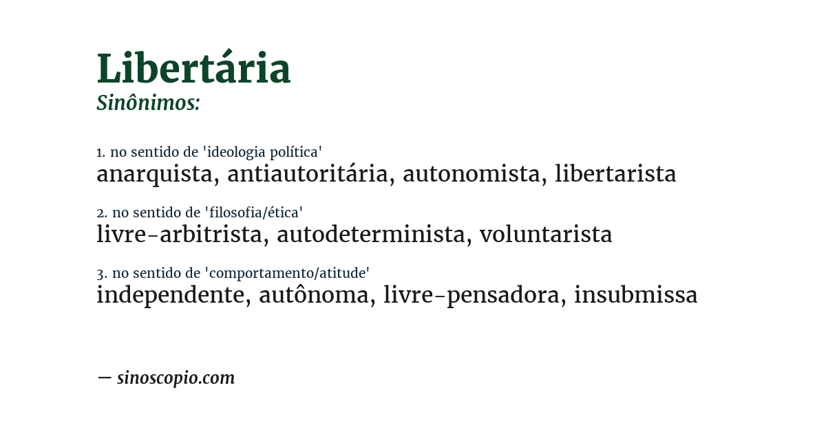 Sinônimo de libertária