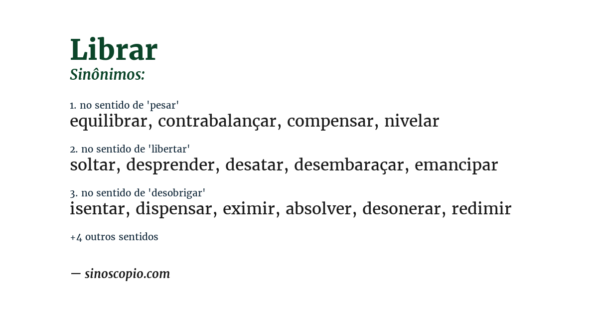 Sinônimo de librar