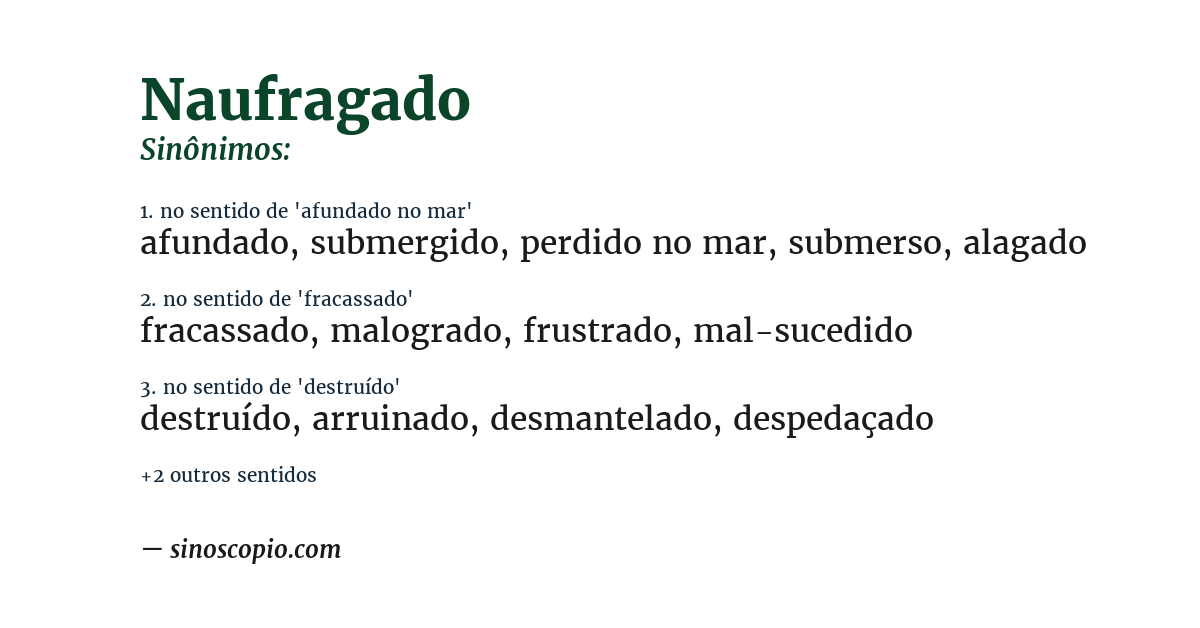 Sinônimo de naufragado