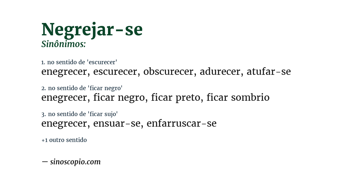 Sinônimo de negrejar-se