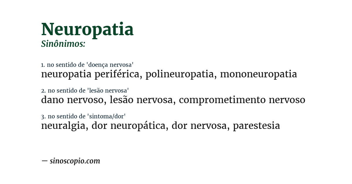 Sinônimo de neuropatia