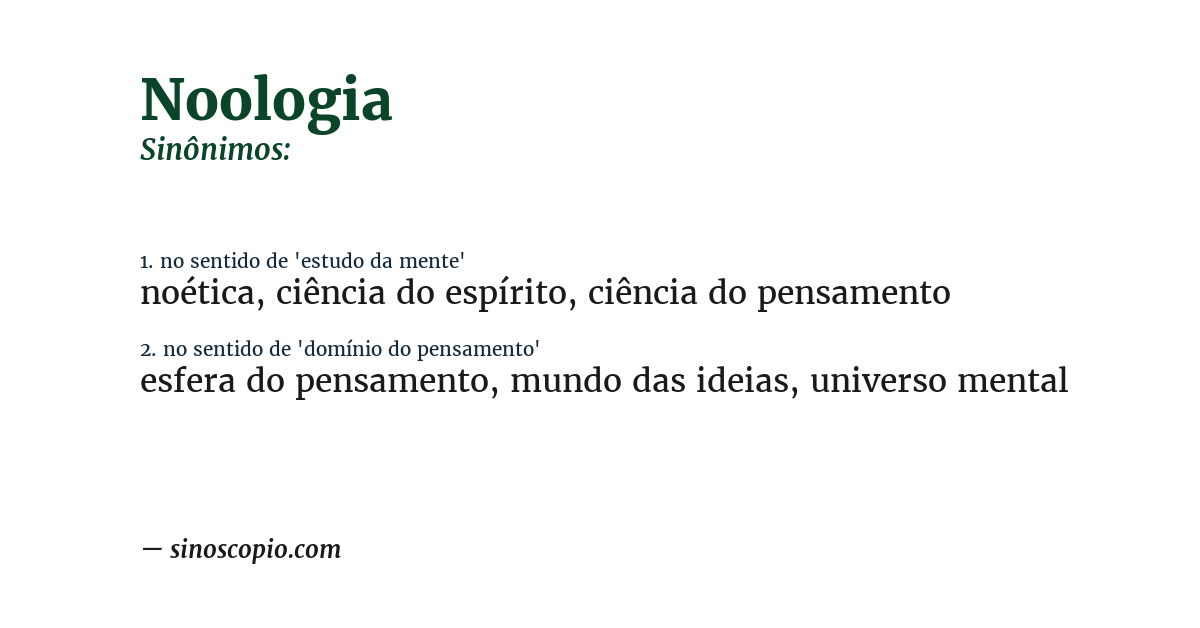 Sinônimo de noologia