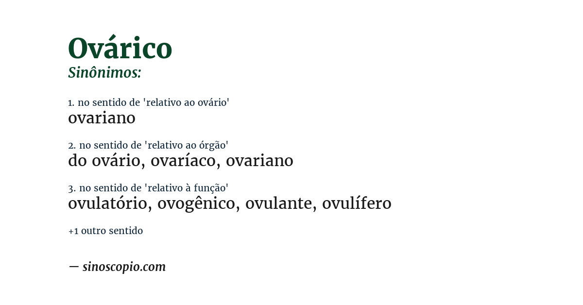 Sinônimo de ovárico