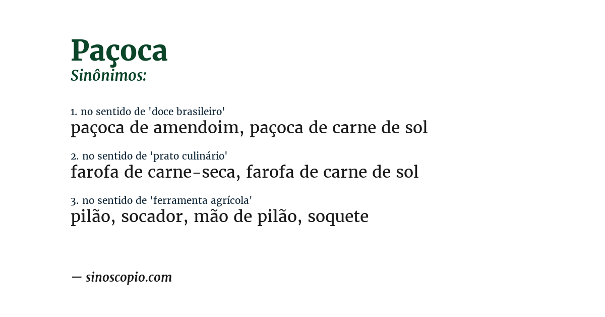 Sinônimo de paçoca