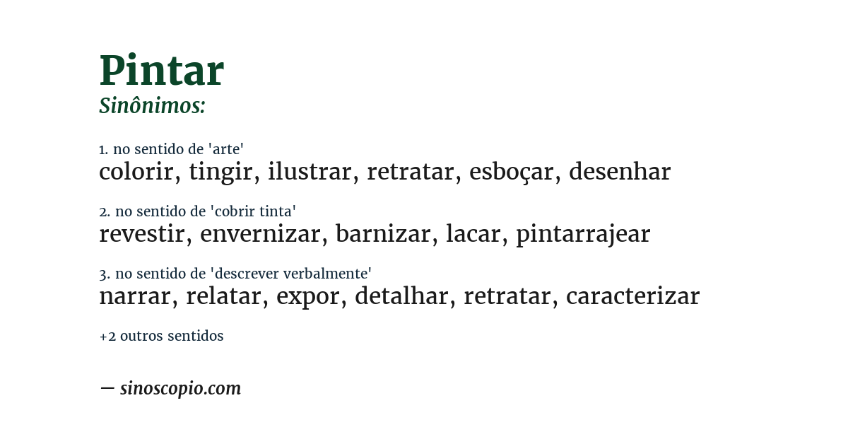 Sinônimo de pintar