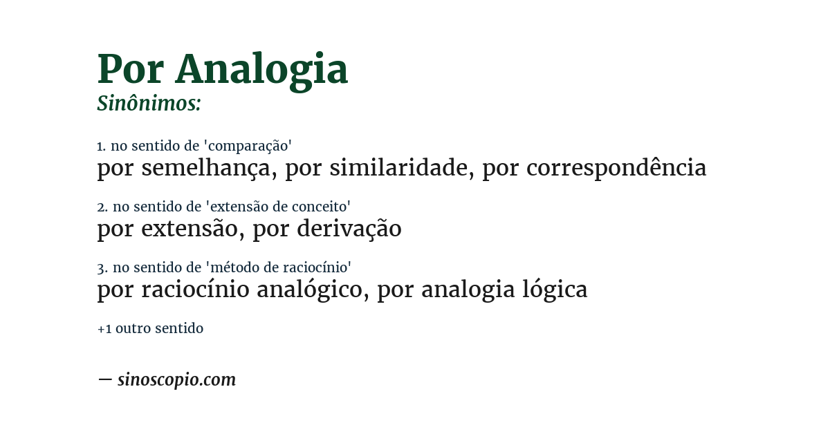 Sinônimo de por analogia