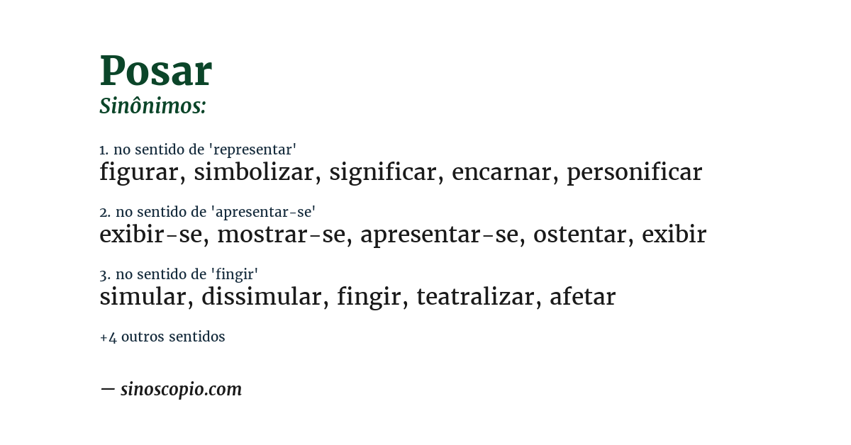 Sinônimo de posar