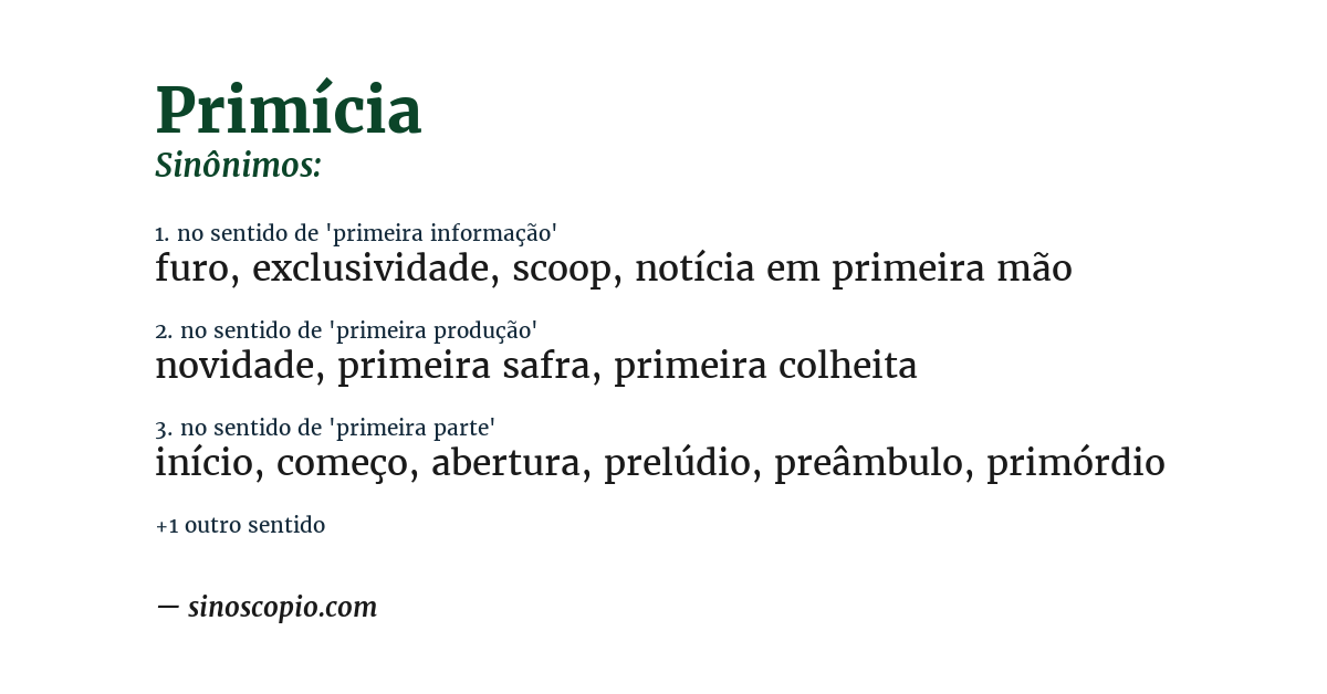 Sinônimo de primícia