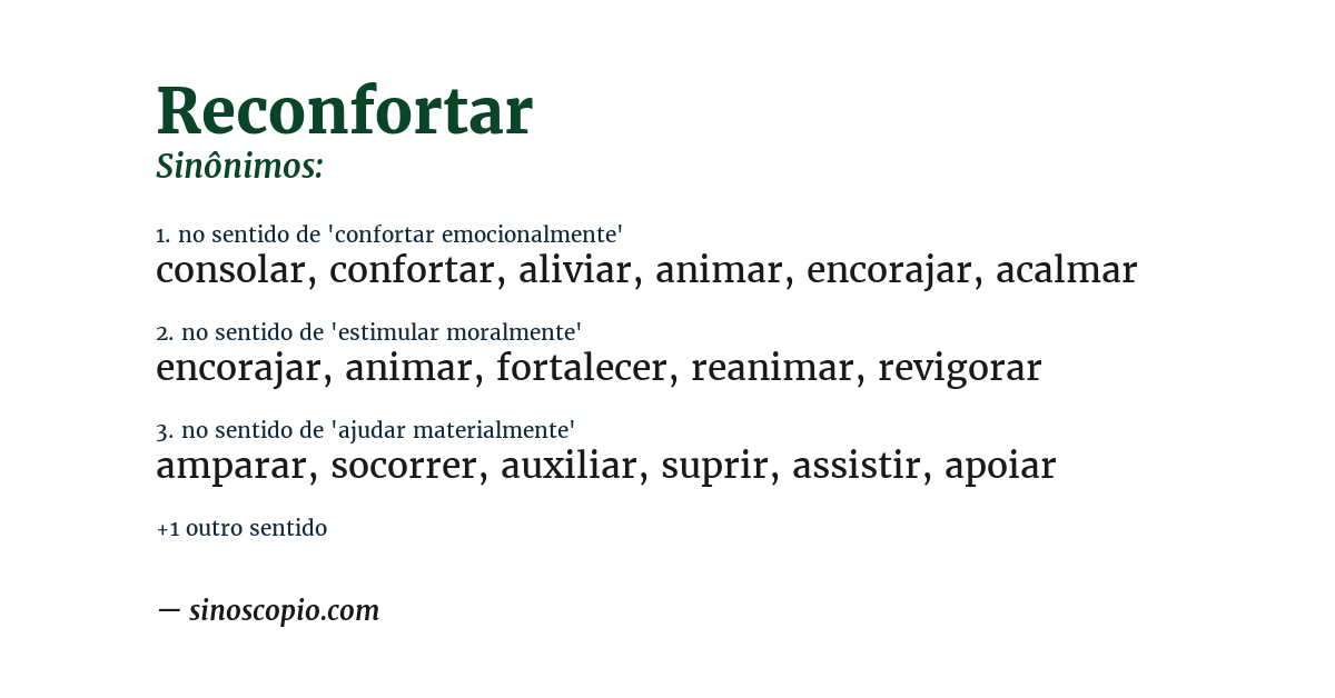 Sinônimo de reconfortar