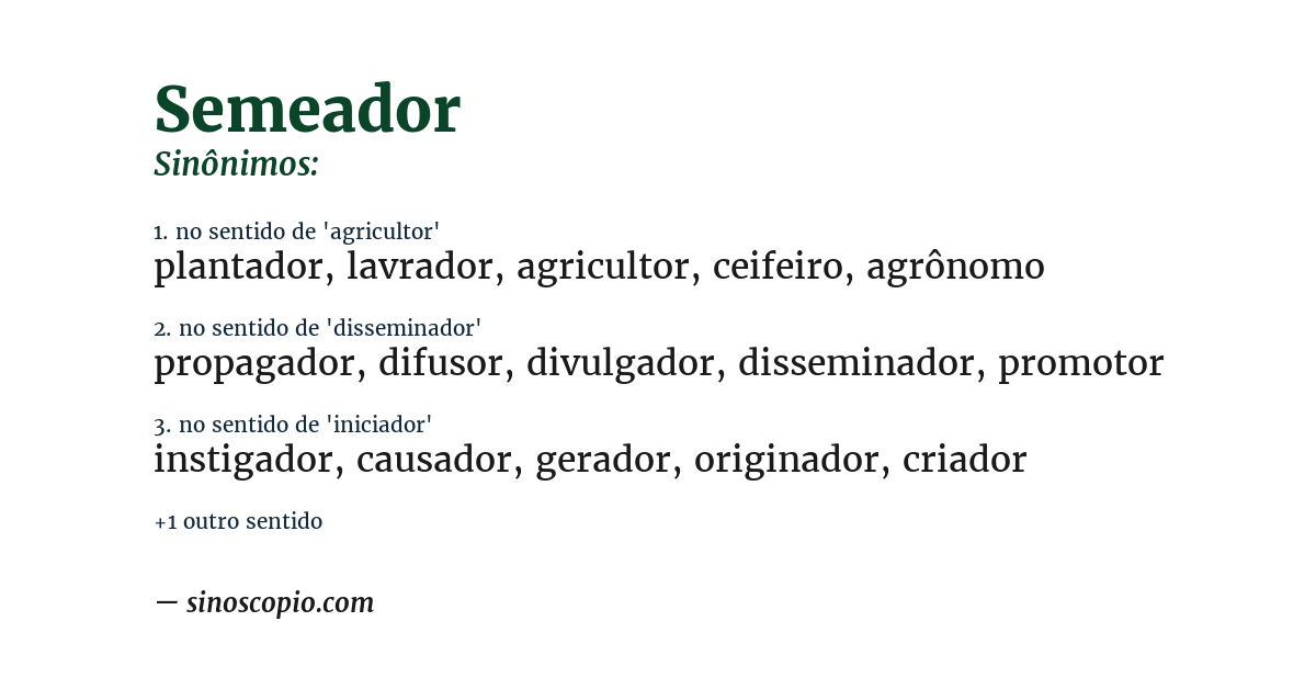 Sinônimo de semeador