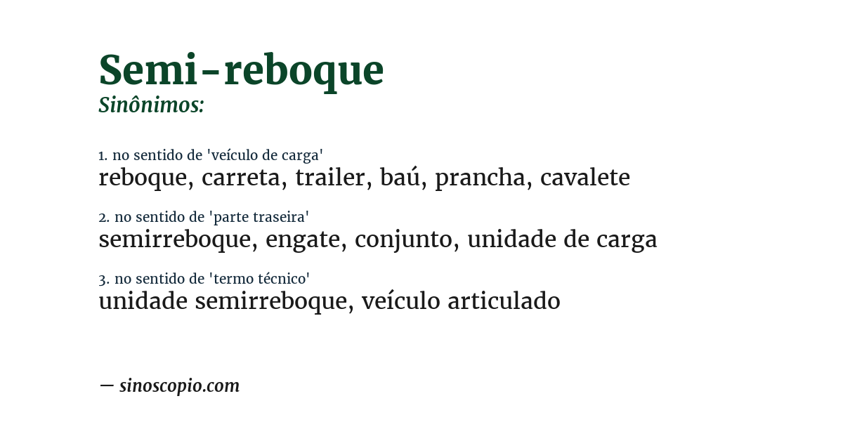 Sinônimo de semi-reboque