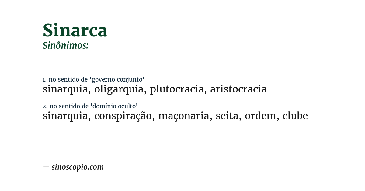 Sinônimo de sinarca