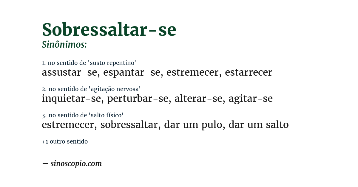 Sinônimo de sobressaltar-se