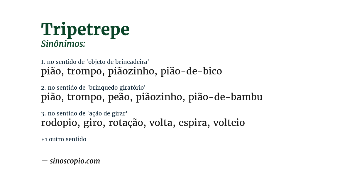 Sinônimo de tripetrepe