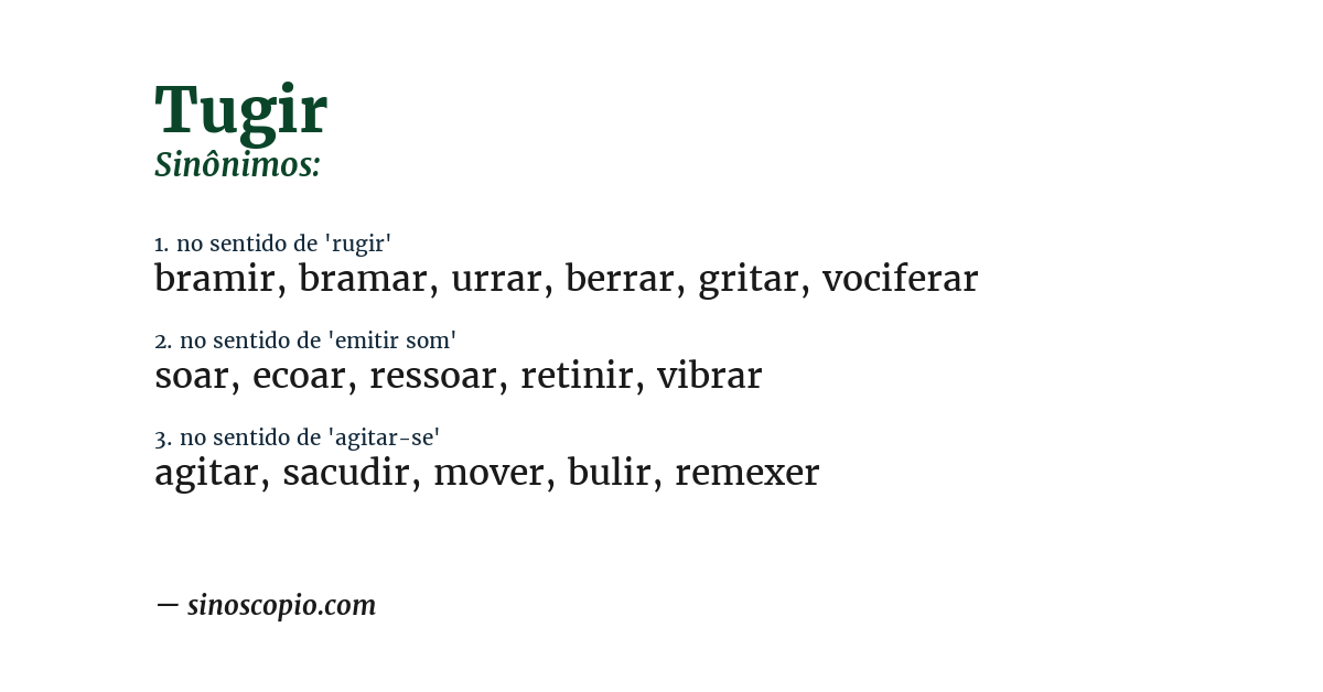 Sinônimo de tugir