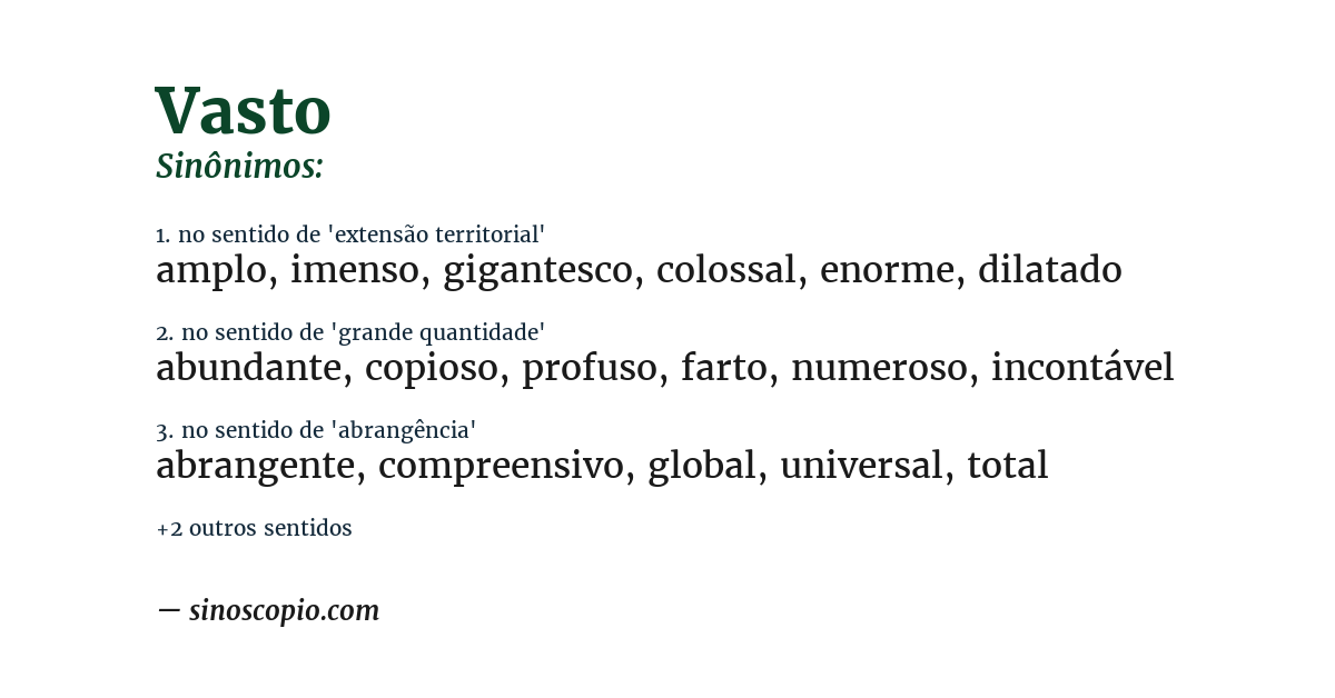 Sinônimo de vasto