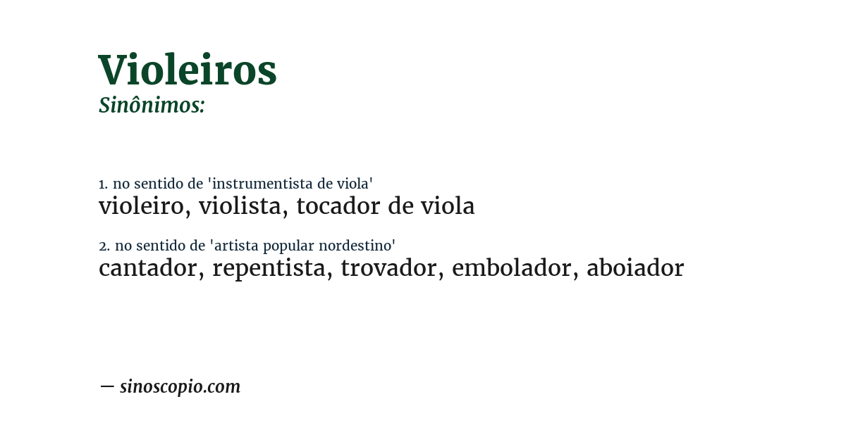 Sinônimo de violeiros