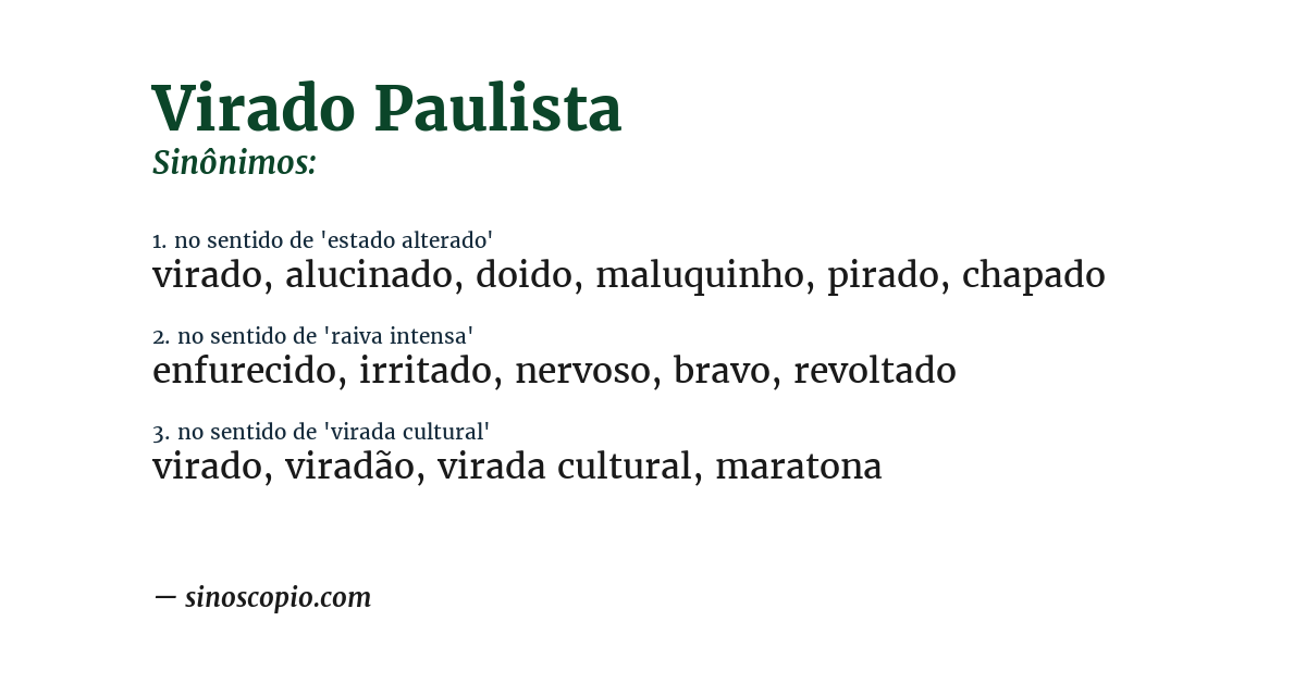 Sinônimo de virado paulista