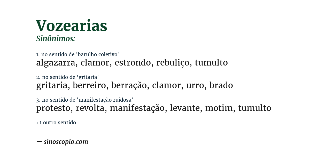 Sinônimo de vozearias