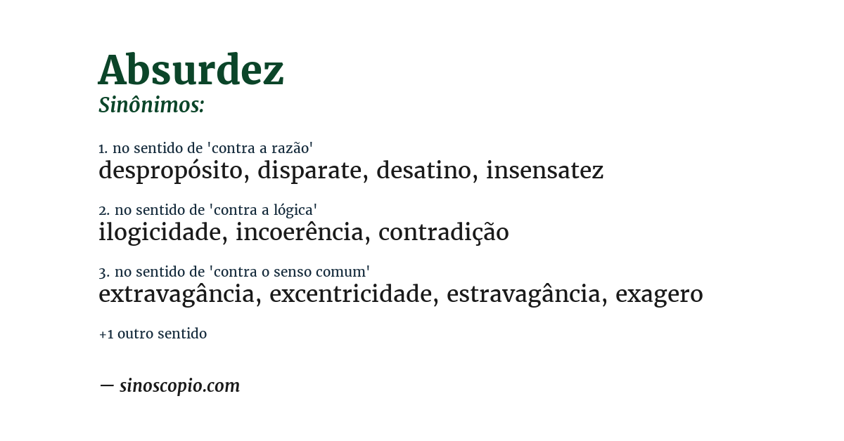 Sinônimo de absurdez