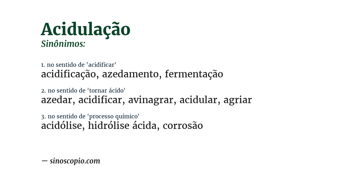 Sinônimo de acidulação