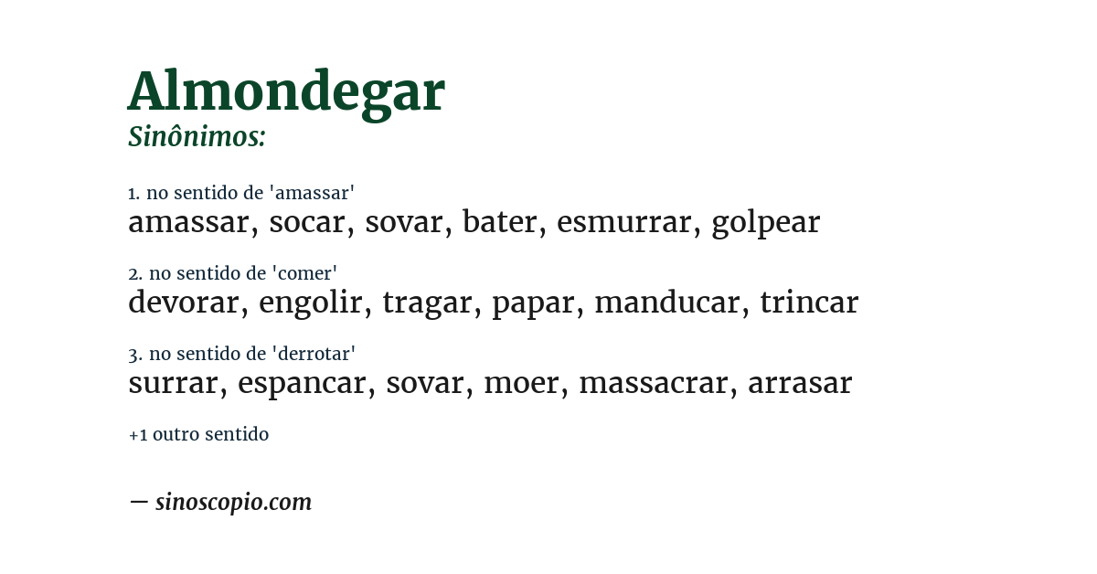 Sinônimo de almondegar