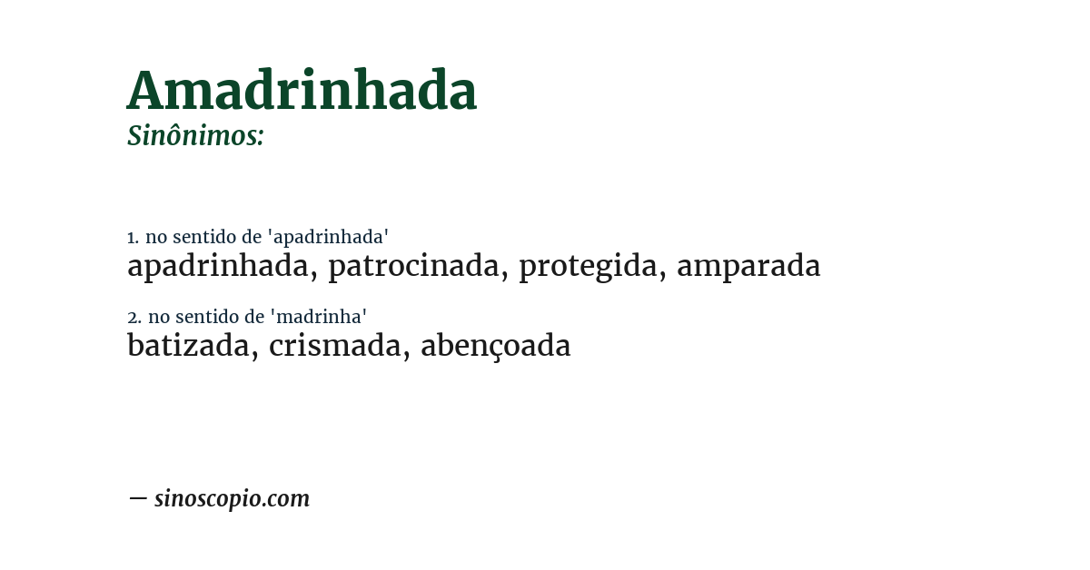 Sinônimo de amadrinhada