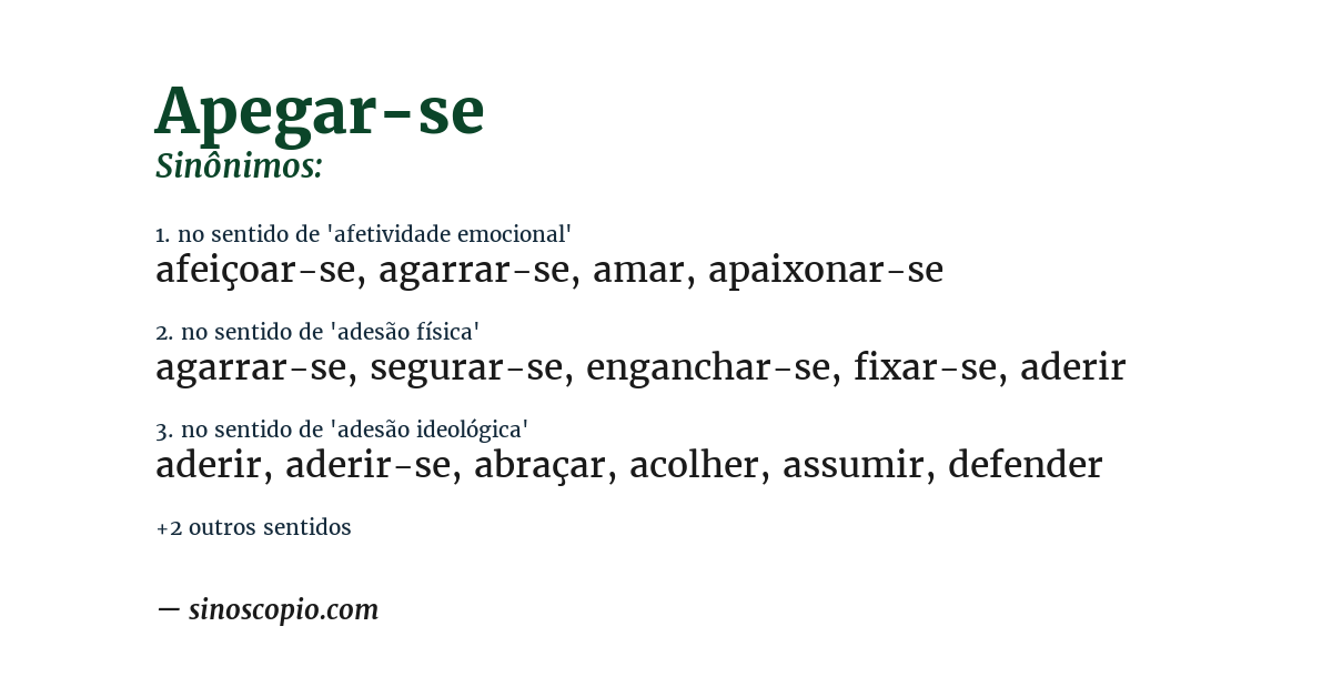 Sinônimo de apegar-se