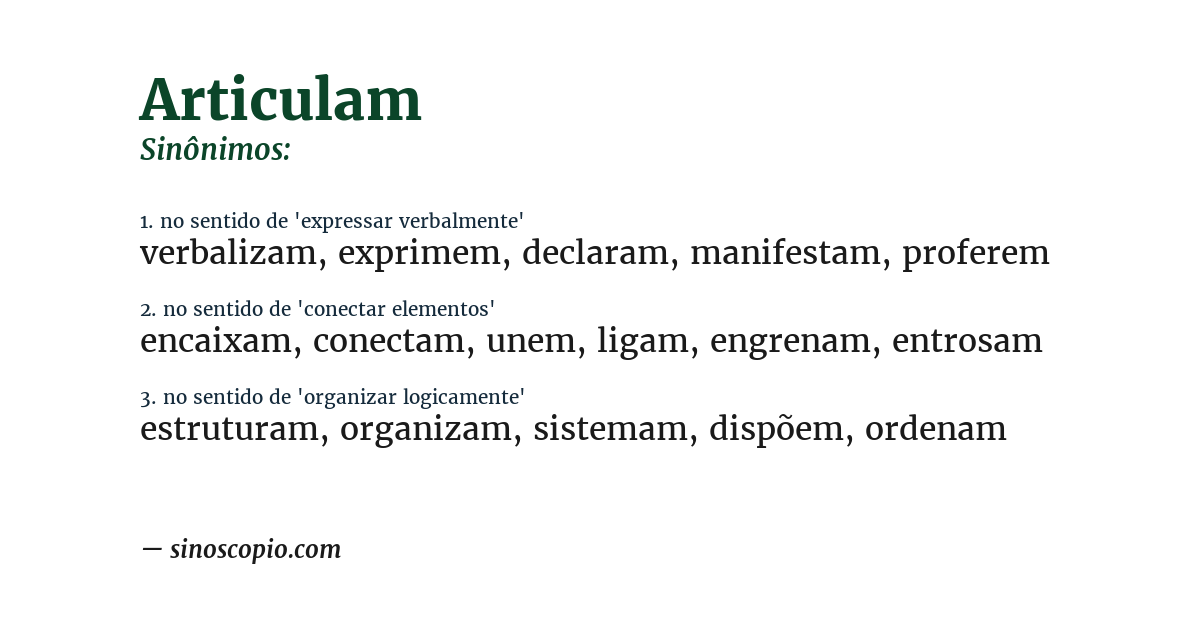 Sinônimo de articulam