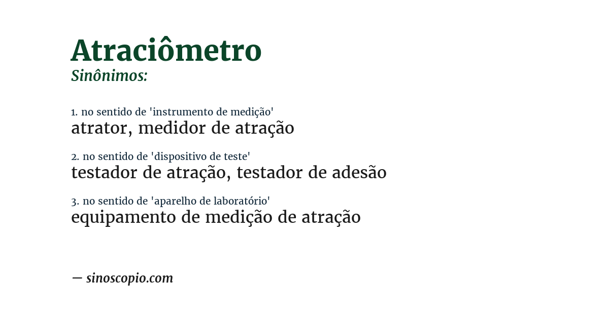 Sinônimo de atraciômetro