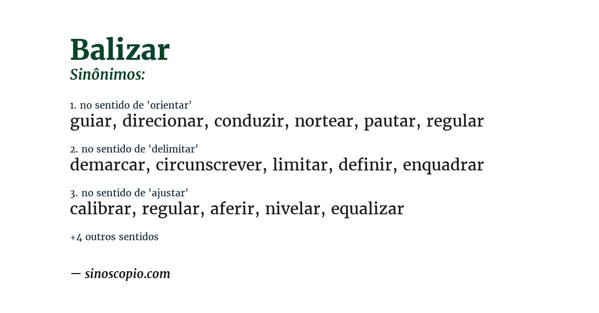 Sinônimo de balizar