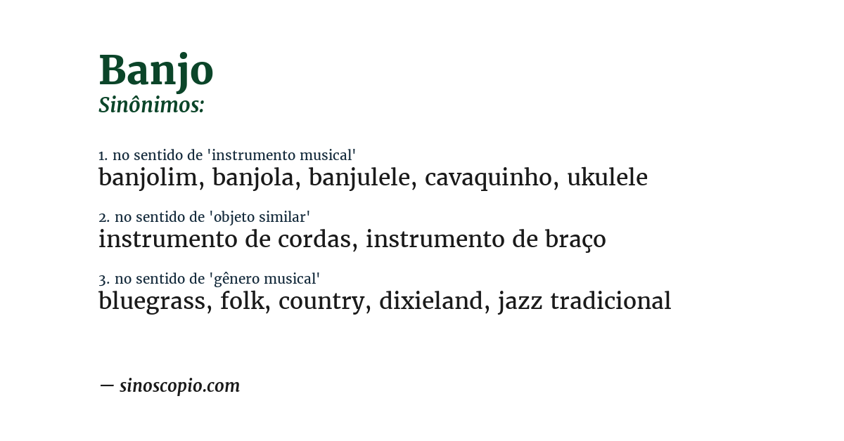Sinônimo de banjo
