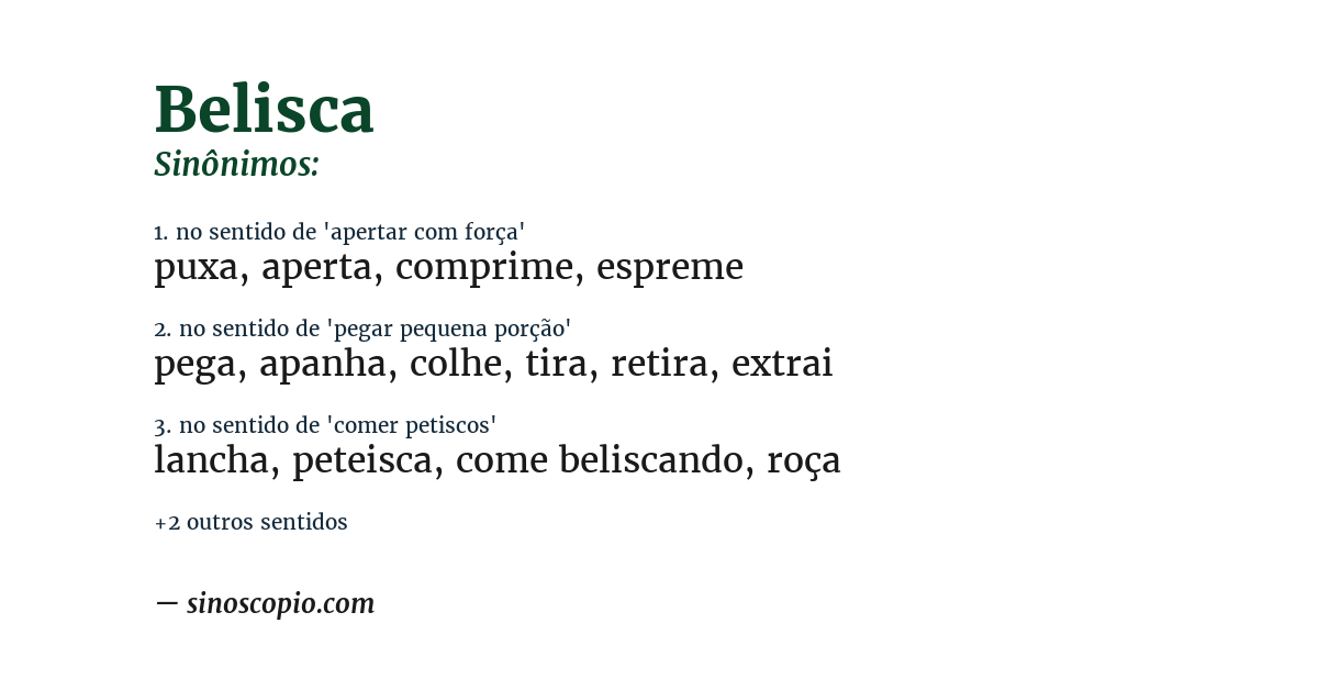 Sinônimo de belisca