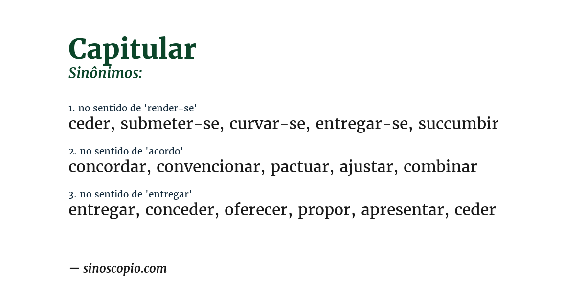Sinônimo de capitular