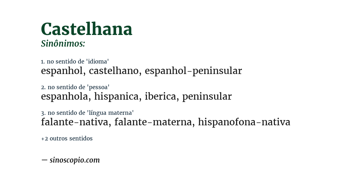Sinônimo de castelhana