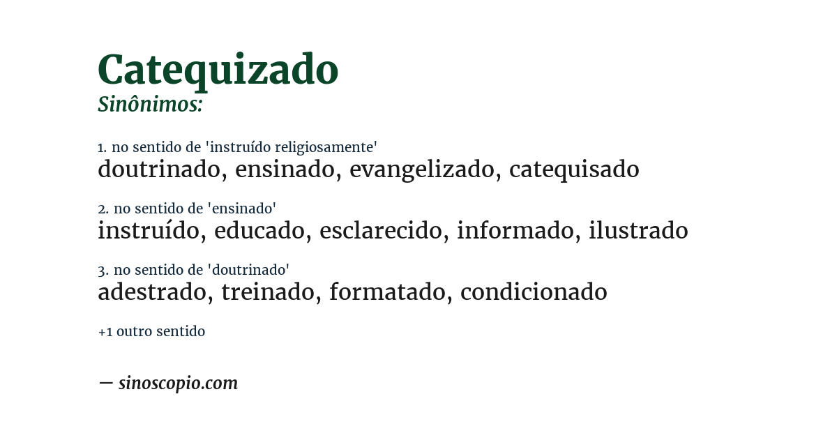 Sinônimo de catequizado