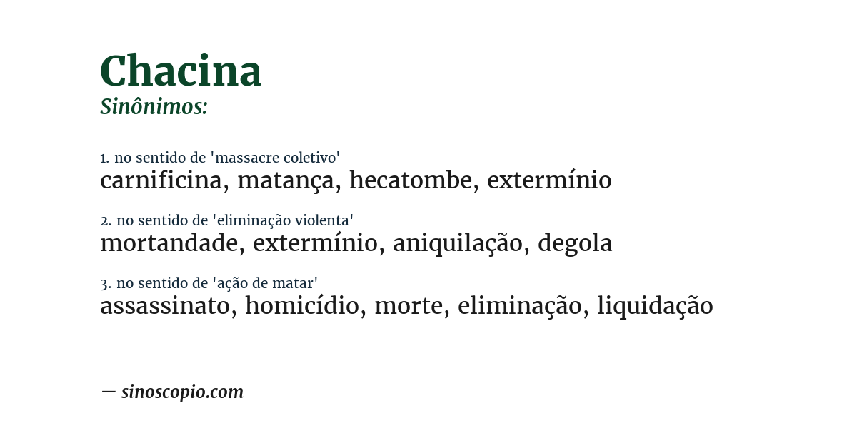 Sinônimo de chacina