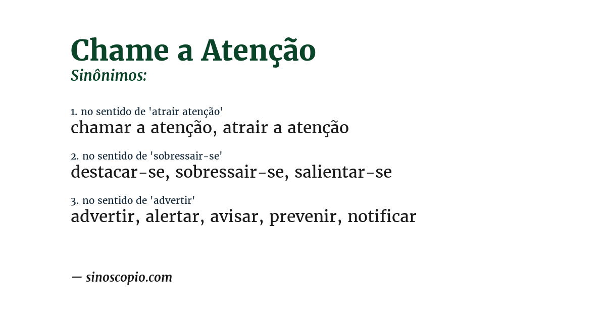 Sinônimo de chame a atenção
