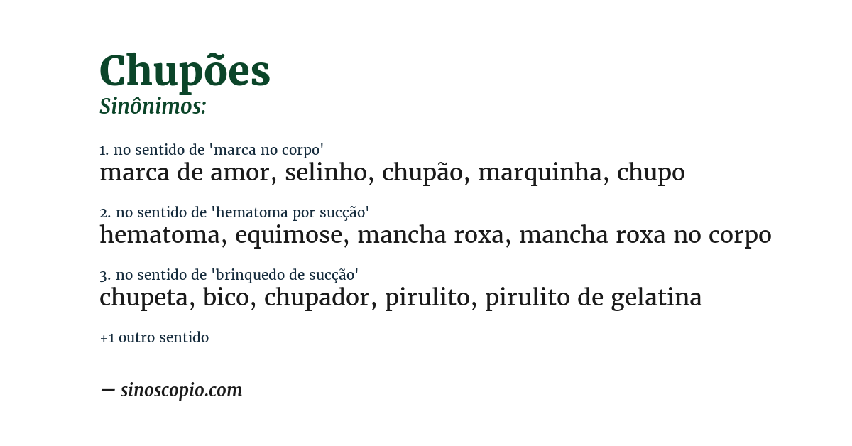 Sinônimo de chupões