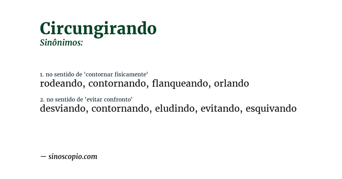 Sinônimo de circungirando
