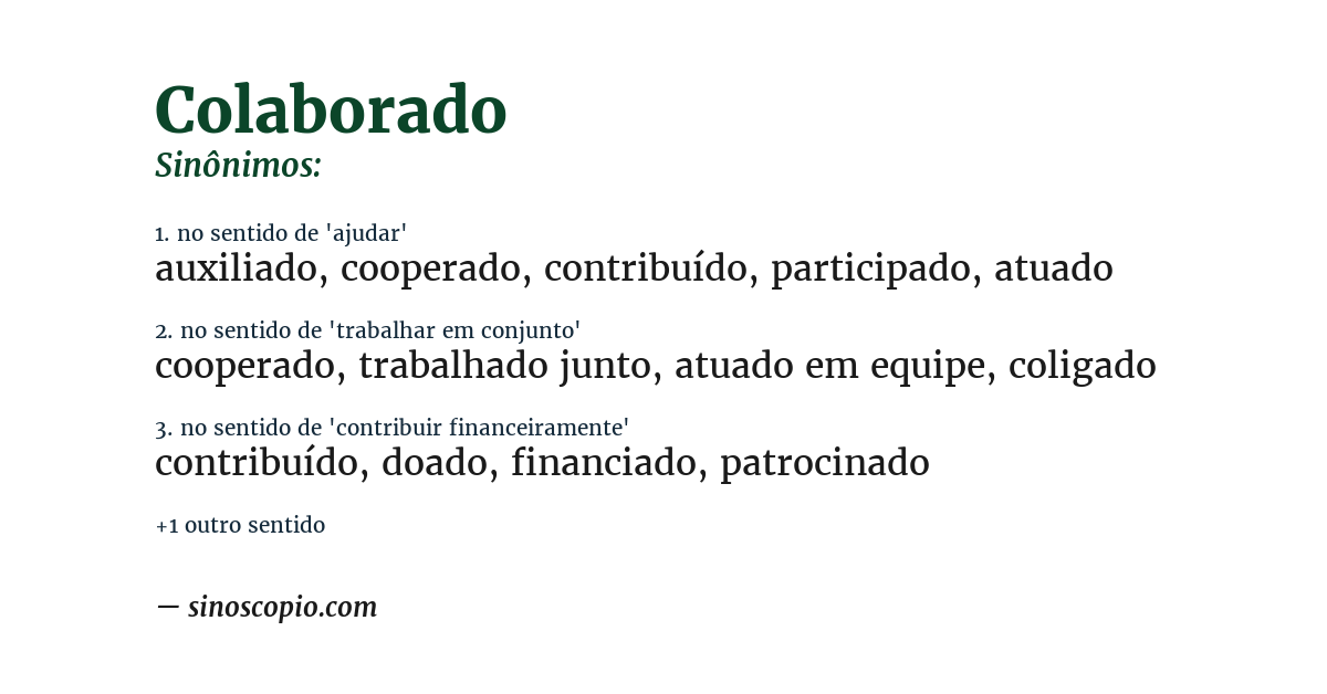 Sinônimo de colaborado