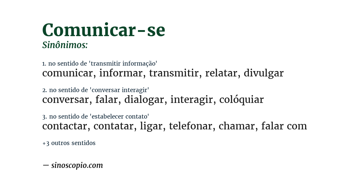 Sinônimo de comunicar-se