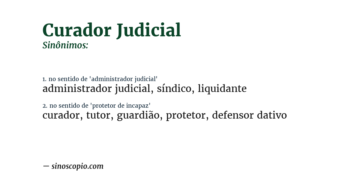 Sinônimo de curador judicial