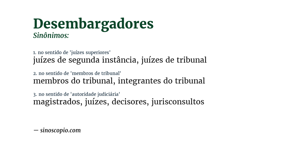 Sinônimo de desembargadores