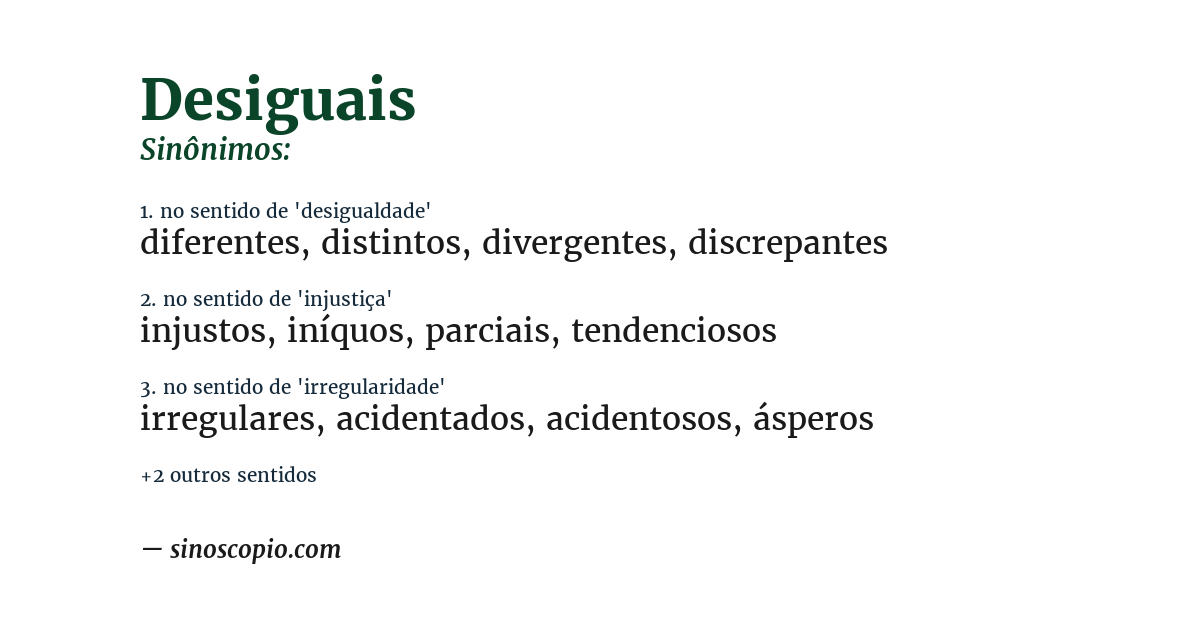 Sinônimo de desiguais