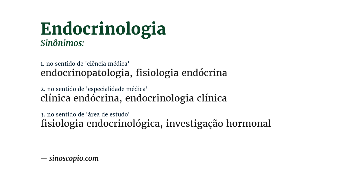 Sinônimo de endocrinologia