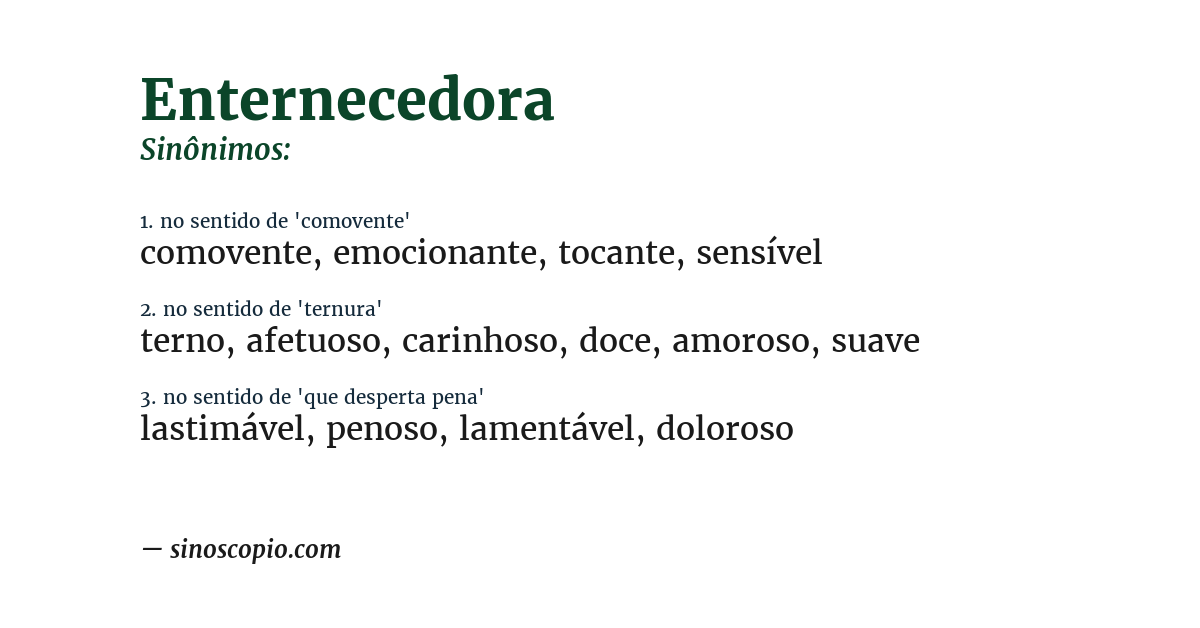 Sinônimo de enternecedora