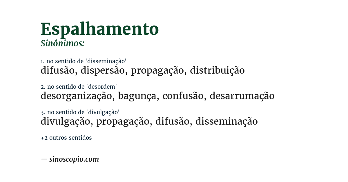 Sinônimo de espalhamento